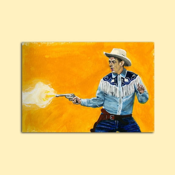 Punk rock loser cowboy poster gouache style western music artwork Wall Art Decor 16x24 UNFRAMED