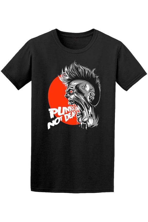 Punk's Not Dead Cool Zombie Graphic T-Shirt - Image by Shutterstock, Male Large