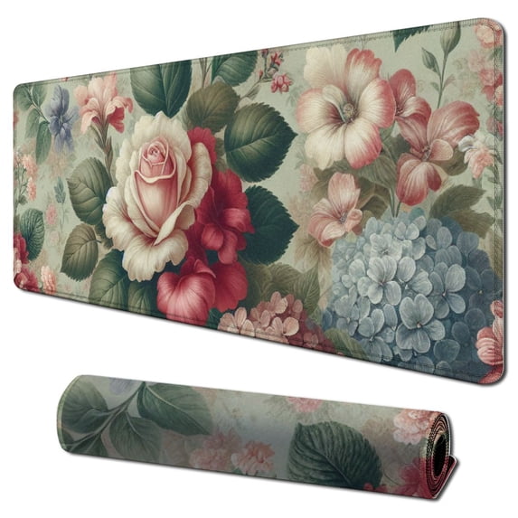 Punktail eoprene Rubber Backing Custom Imaged, Vintage Floral Flowers Pattern