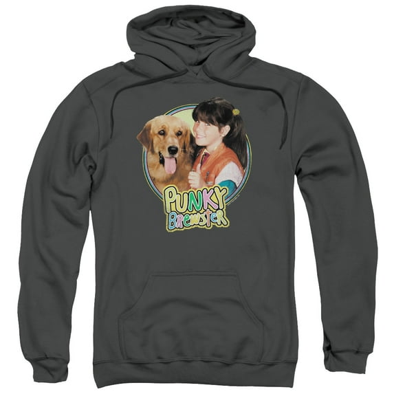 Punky Brewster Punky &Amp; Brandon Adult Pullover Hoodie Sweatshirt Charcoal