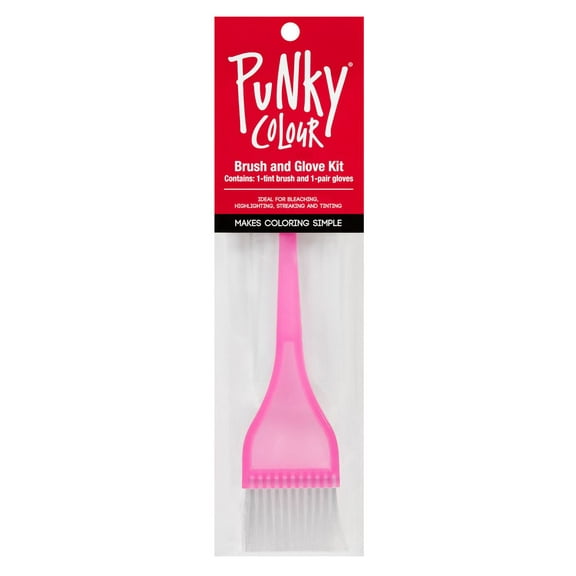 Punky Colour Brush and Glove Kit - Pink - Pack of 1 with Sleek Comb