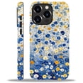 thumbnail image 1 of Punmada Compatible with iPhone 14 Pro Glossy Case For Girl Boy Full Body Protective Hard Shell Esthetics Pattern Yellow Blue Gold flowers Oil Painting, 1 of 7
