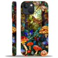 thumbnail image 1 of Punmada Compatible with iPhone 15 Matte Case For Girl Boy Full Body Protective Hard Shell Esthetics Pattern Stained Glass Mushrooms Butterfly Dragonfly, 1 of 7