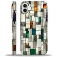thumbnail image 1 of Punmada Compatible with iPhone 16 Plus Glossy Case For Girl Boy Full Body Protective Hard Shell Esthetics Pattern Colorful Stones Blocks Stained Glass, 1 of 7