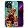thumbnail image 1 of Punmada Compatible with iPhone 13 Pro Max Matte Case For Girl Boy Full Body Protective Hard Shell Esthetics Pattern Flower Highland Cow, 1 of 7
