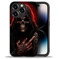 thumbnail image 1 of Punmada Compatible with iPhone 14 Pro Max Glossy Case For Girl Boy Full Body Protective Hard Shell Esthetics Pattern Cool Red Skull, 1 of 7
