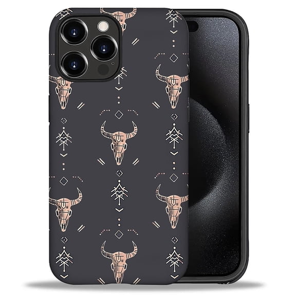 Punmada Western Boho Country Southern Silicone Hard Shell Fashion Cell Phone Case for iPhone 16 Pro Max, Multicolor