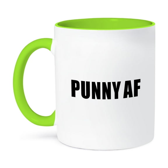 Punny Af, 11oz Two-Tone Green Mug