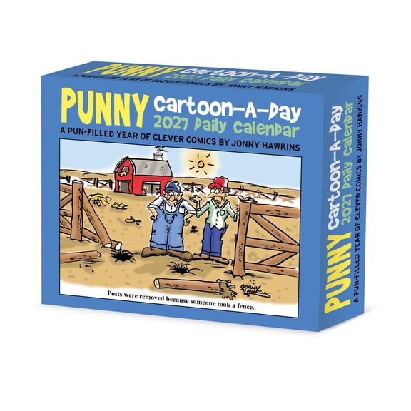 Willow Creek Press, Punny Cartoon-A-Day by Jonny Hawkins 2027 Box Calendar