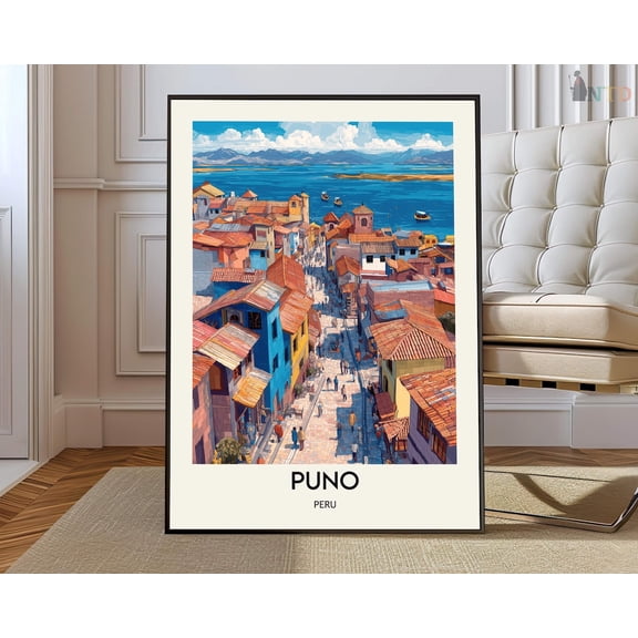 Puno Peru Lake Titicaca Poster, Unframed Paper Poster 8x10in