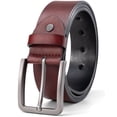 thumbnail image 1 of Punplita Belts for Men, Leather Belt, Wide Buckle Dress Belt, for Suits and Jeans, 1 of 8
