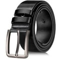 thumbnail image 1 of Punplita Men Belt Leather Fashion Black Belts For Men Belt For Suits Jeans with Wide Buckle, 1 of 7