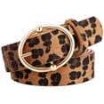 thumbnail image 1 of Punplita Women Belt Oval Buckle Belt Leopard Faux Fur for Jeans and Dresses, 1 of 6
