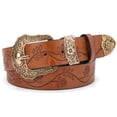 thumbnail image 1 of Punplita Women Belt Western Belts for Dresses Jeans Pants Embossed Buckle Orange Belt, 1 of 9