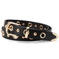 thumbnail image 1 of Punplita Women's Faux Leather Punk Studded Belt for Jeans Pants Dresses, Black, 1 of 8
