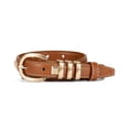 thumbnail image 1 of Punplita Women Belts with Square Rivets Gold Punk Rock Brown Belts for Women, 1 of 8