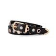 thumbnail image 1 of Punplita Women's Studded Rock Leather Belt, Black, 1 of 7