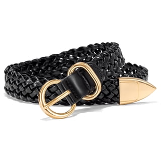 Punplita Women’s Braided Belt Black Belt for Jeans Woven Waist Belt for Casual