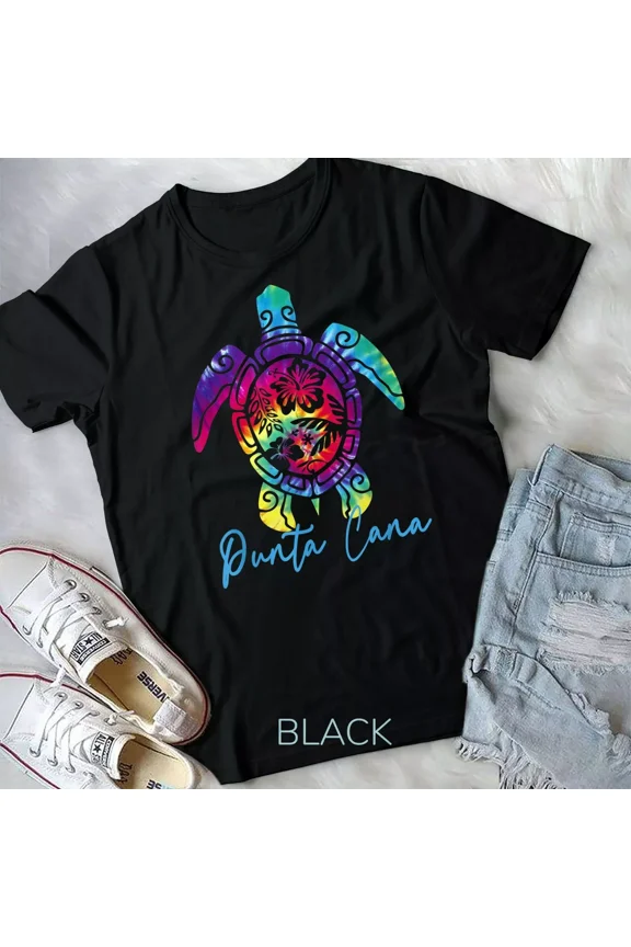 Punta Cana 2022 Tie Dye Sea Turtle Matching Family Vacation Unisex T-shirt