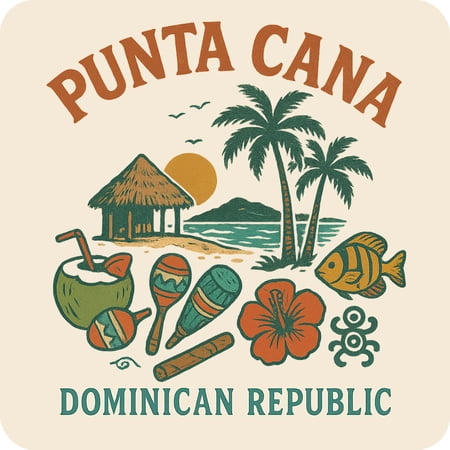 Punta Cana DOMINICAN REPUBLIC Keepsakes Souvenir Vinyl Sticker – Destination Travel Keepsake Collectible (3-Inches Wide)