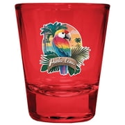 Punta Cana Dominican Republic Design C Souvenir Full Color 2 oz Round Shot Glass Red