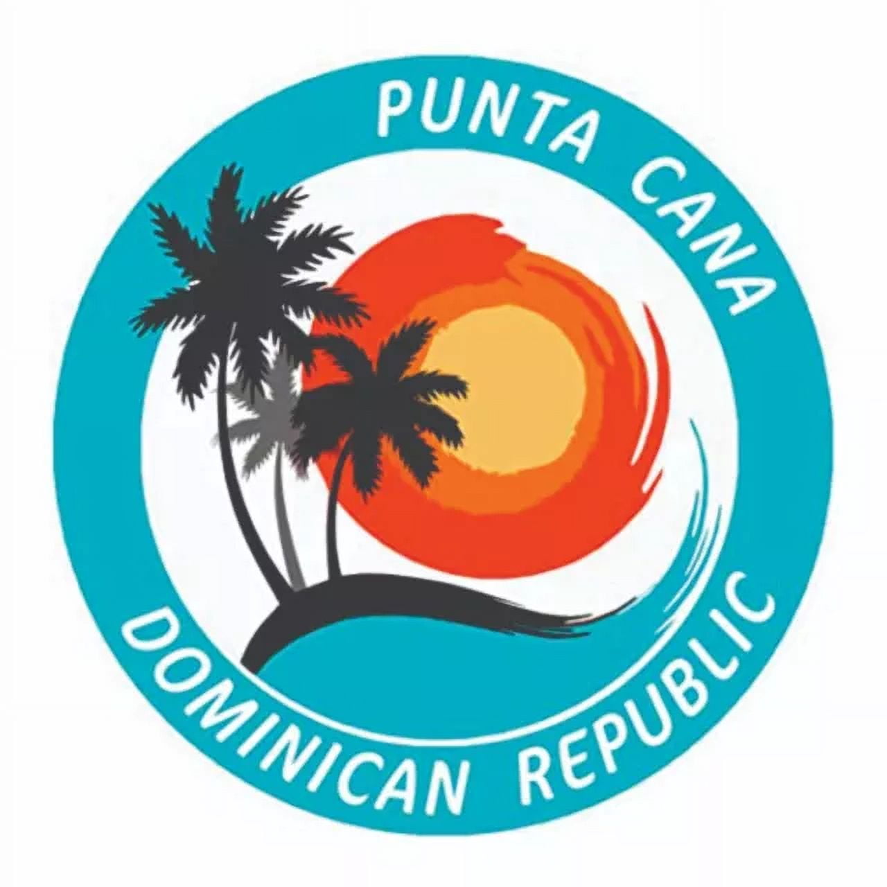 Squiddy Punta Cana Dominican Republic Vinyl Sticker - 4 Inch Wide, Decal For Laptop, Water Bottle, Phone