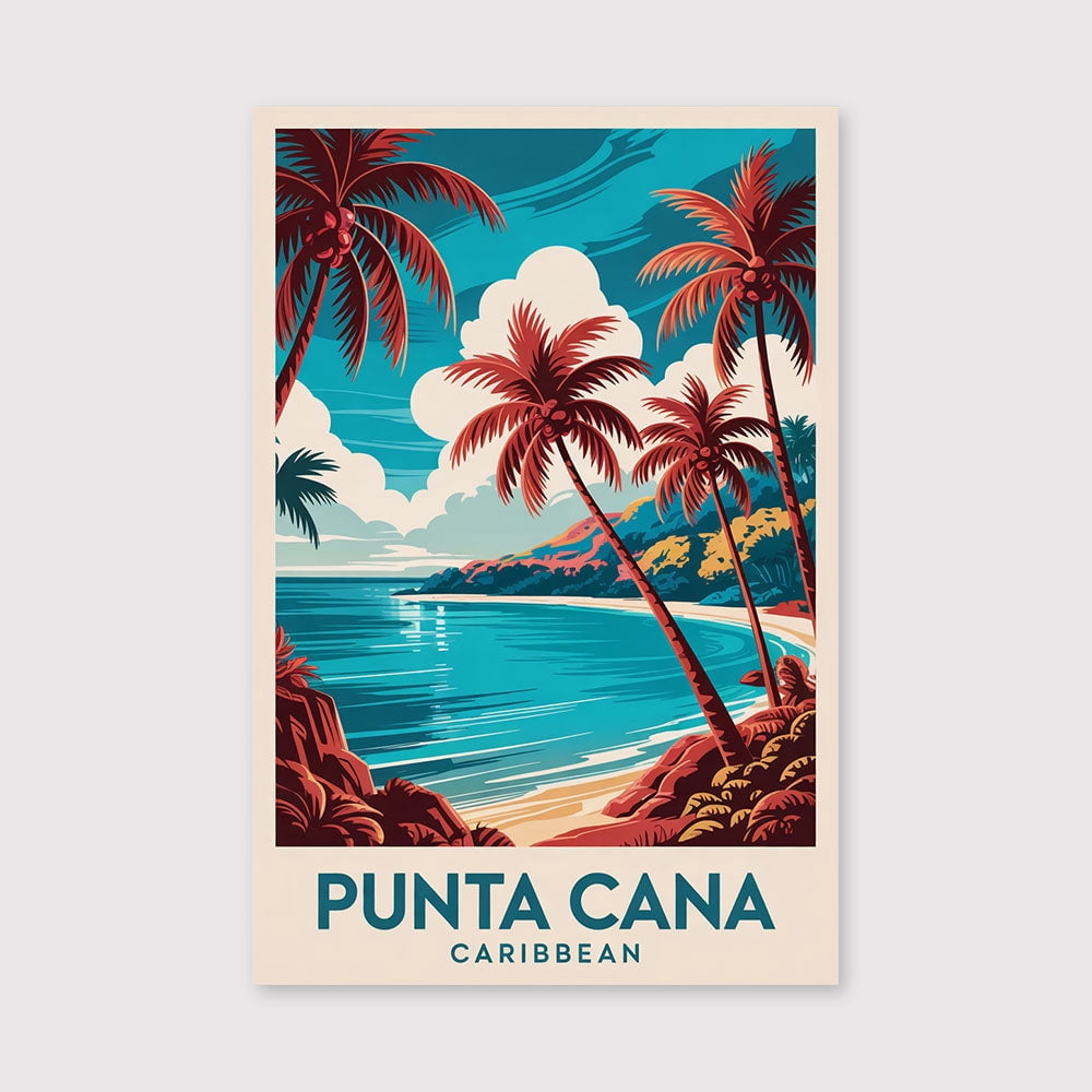 Punta Cana Travel Print Canvas Wall Art, Punta Cana Wall Hanging