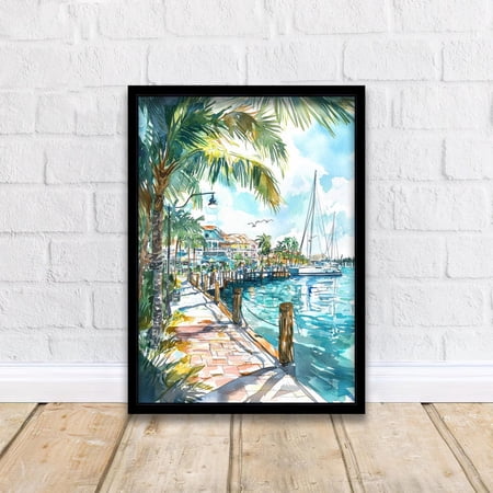 Punta Gorda Florida Art Print, Charlotte Harbor Painting, Gulf Coast Wall Decor, Coastal Gift, Poster Only
