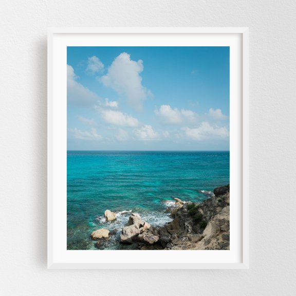 Punta Sur, Isla Mujeres 03 - Isla Mujeres Quintana Roo Mexico Photography Ocean Coastal Beach Waves Nature Scenic Summer White Framed Wall Art Print 18 x 24 inches