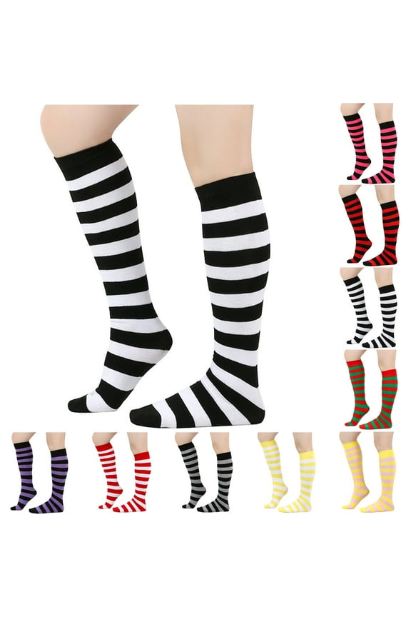 1 Pairs Casual Tube Socks Cotton Knee High Socks for Women Solid Knit Knee Long Stocking Leg Warmer All Season Gift Yellow Free Size