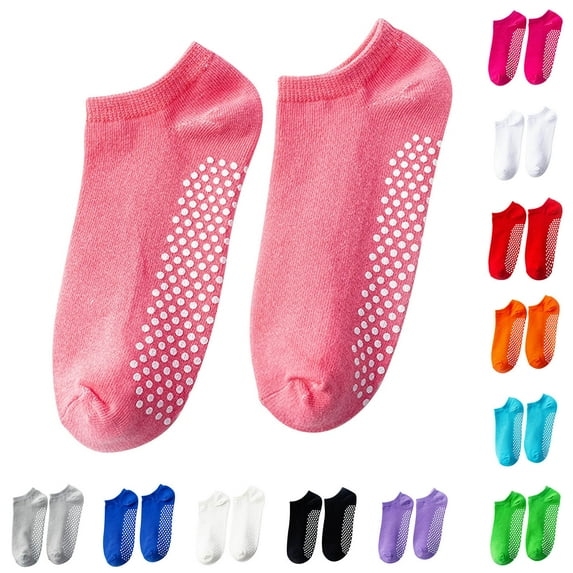 Puntoco 1 Pairs Grip Socks for Yoga, Non Slip Sticky Socks with Pull Tab and Mesh, for Barre and Daily Training Use