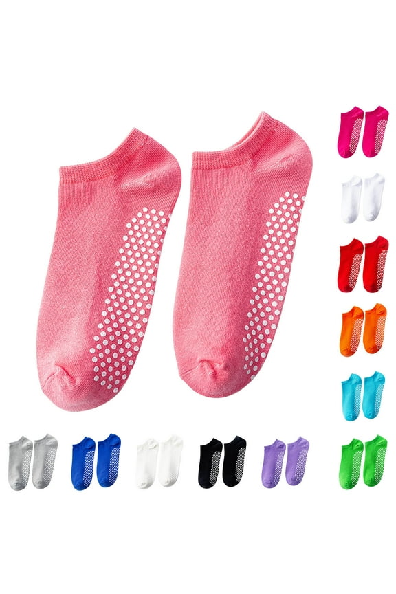 1 Pairs Grip Socks for Yoga, Non Slip Sticky Socks with Pull Tab and Mesh, for Barre and Daily Training Use