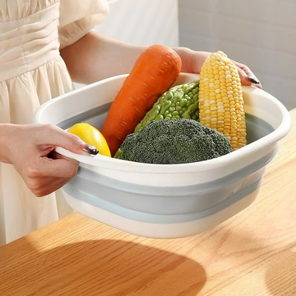 Puntoco 10.24x6.69x3.54in Foot Bath Basin for Soaking Feet,Foot Soak Tub,Plastic Foot Bucket with Handles and Massage Acupoint,Foldable Laundry Basket