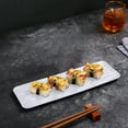thumbnail image 1 of Puntoco 14" Sushi Plate Set of 4 - Long Rectangle Plates and Cracker Trays for Serving - White Ceramic Platters for Party and Entertaining - Dishwasher & Oven Safe, 1 of 6