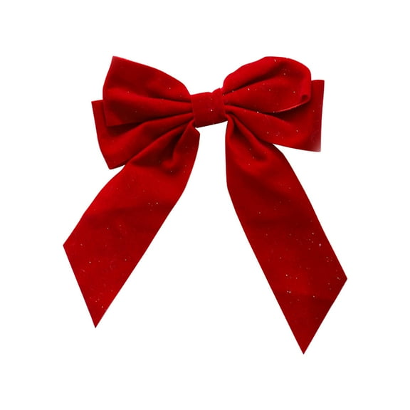 Puntoco 1PC Christmas Velvet Bow Christmas Decorations Red