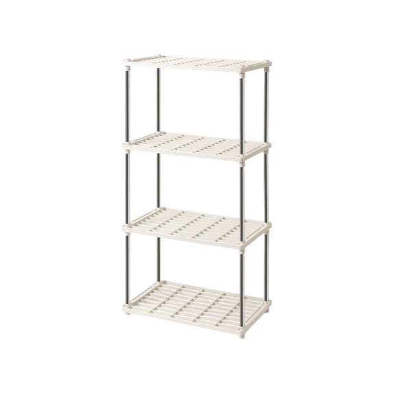 Puntoco 1PCS 4-Tier Ventilated Light-Duty Storage Shelf, Multi-Functional Home Organizer Rack for Basement, Kitchen, Garage and Daily Storage -16.14x8.46x31.3 in