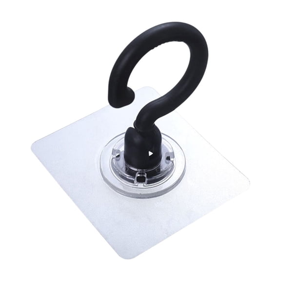 Puntoco 1PCS Ceiling Rotating Self Adhesive Hook Heavy Duty Wall Hanger for Kitchen Bathroom Key Coat Hat and Door Rear Storage -3.54*3.35*2.95 in