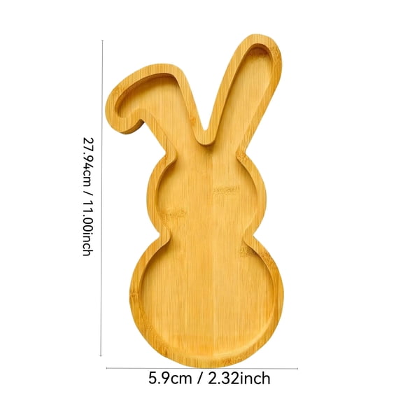 Puntoco 1PCS Cute Divided Fruit Tray Natural Snack Platter for Outdoor Travel Birthday Christmas Party and Home Use -11*2.32IN