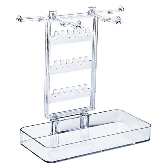 Puntoco 1PCS Desktop Jewelry Organizer & Display Rack, Multi‑Purpose Hanging Stand for Ring Bracelet Necklace Earring and Fashion Accessories Storage -8.2x7.8x3.9in