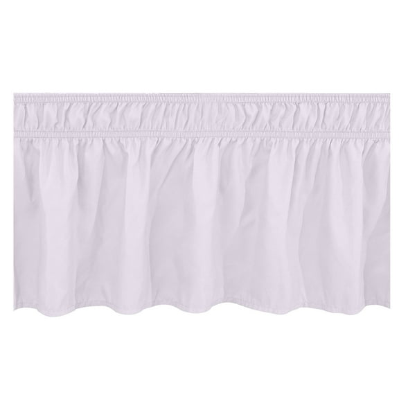 Puntoco 1PCS Elastic Wrap Around Bed Skirt with Ruffles, Adjustable Fitted Bed Frame Cover, Easy Install Dust Ruffle for Bedroom Bed and Home Decoration -60*80IN