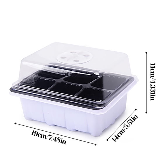 Puntoco 1PCS Indoor 6 Holes Plant Propagation Box with Vented Lid, Greenhouse Germination Tray Set, Seeding Starter Kit for Home Gardening & Plant Growth -7.48*5.51*4.33IN