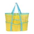 thumbnail image 1 of Puntoco 1PCS Large Beach Tote Bag with Mesh Pocket, Swimwear Toiletry Storage Organizer, Waterproof Handheld Carry Bag for Pool Travel Vacation & Outdoor -23.62x15.75x7.87 in, 1 of 6