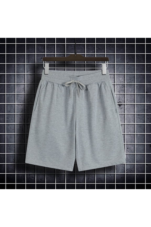 1PCS Men's Stylish Solid Color Casual Fashion Shorts with Multiple Pockets, Adjustable Drawstring Waist, Comfortable Outdoor Daily Bottoms Gray XXXL(XXXL)