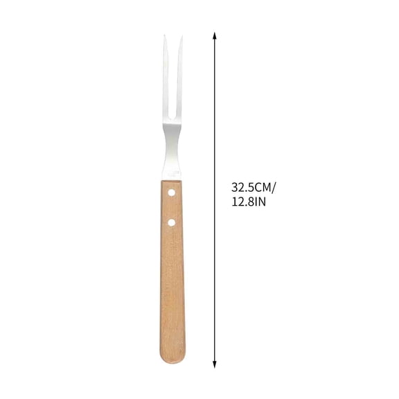 Puntoco 1PCS Metal Stainless Steel Barbecue fork Set, Reusable BBQ Skewer Tool, Durable Grilling Sticks for Meat Chicken Vegetable and Outdoor Cooking -16.1IN