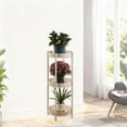 thumbnail image 1 of Puntoco 1PCS Modern Minimalist Iron & Plastic Round Side Table Lightweight Small Coffee Table for Living Room Bedroom Balcony office -35.4x13in, 1 of 6