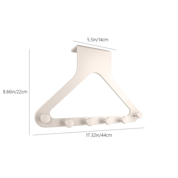Puntoco 1PCS No Drill Door Hanger Corner Coat Rack Wall Mounted Clothes Rack Side Cabinet Hat Rack for Bedroom and Closet Organization -17.32*8.66IN