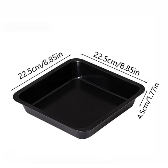 Puntoco 1PCS Nonstick Cake Baking Pan, Rust Resistant Metal Tray, Ideal for Cakes Lasagna and Baking Dishes, Easy to Clean Kitchen Cookware -8.86 × 8.86 × 1.77 IN
