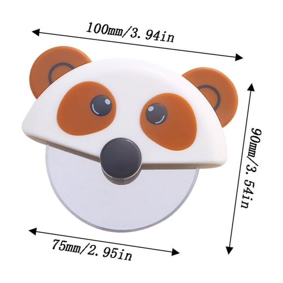 Puntoco 1PCS Puppy Design Plastic Roller Pizza Knife Cute Practical Cutter for Pizza Bread Pie and Kitchen Food Preparation -3.93x3.54x0.78in