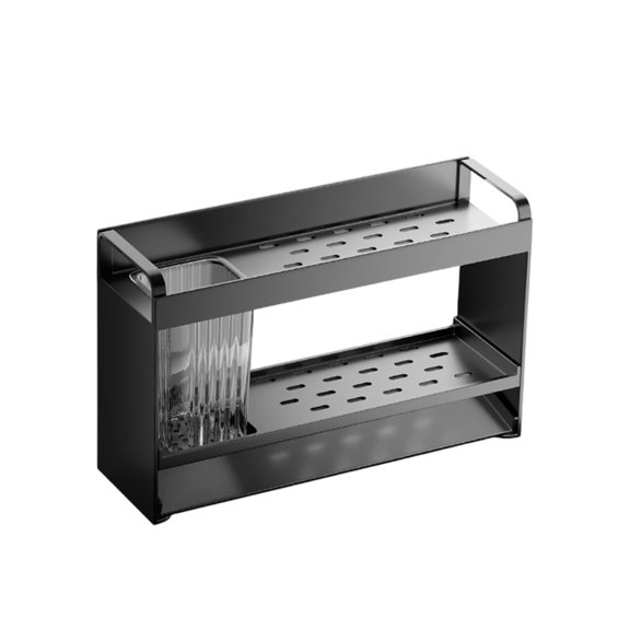 Puntoco 1PCS Over Sink Kitchen Organizer Countertop Storage Rack for Utensils Sponges Brush Rustproof Easy Clean for Home Restaurant -11.42x7.09x3.54in