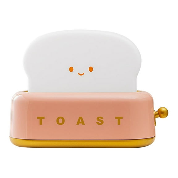 Puntoco 1PCS Toaster Night Light Festive Lamp Bedroom Bedside Table Lamp with Sleep Timer Warm Ambient Light for Home Decor -5.28 × 2.13 × 3.86 IN
